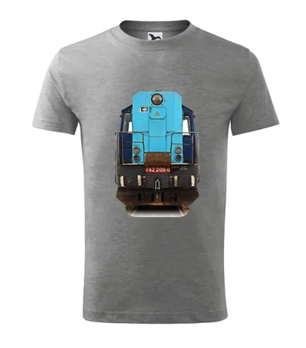 Šedé dětské tričko s lokomotivou Kocour 742.209