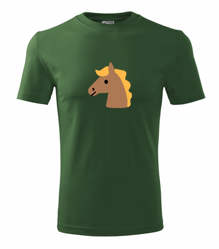 Lahvově zelené tričko s koníkem 4