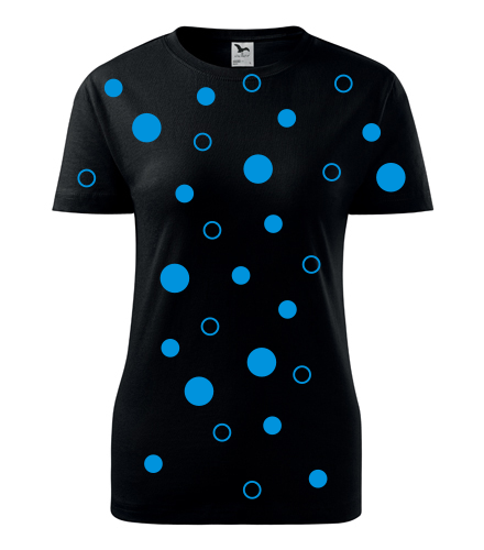 Černé dámské tričko s modrými kuličkami