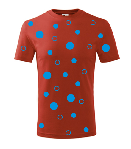 Červené dětské tričko s modrými kuličkami