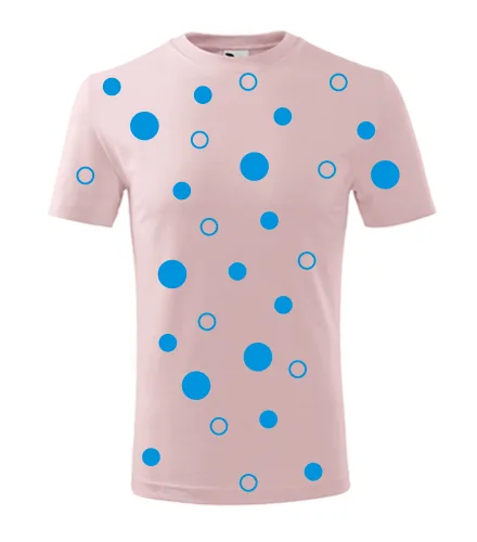 Růžové dětské tričko s modrými kuličkami