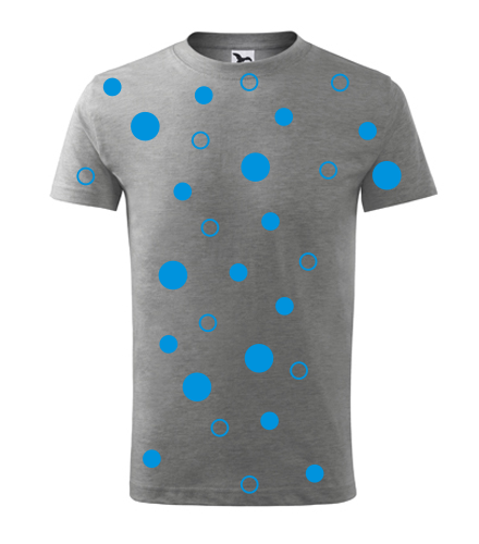 Šedé dětské tričko s modrými kuličkami