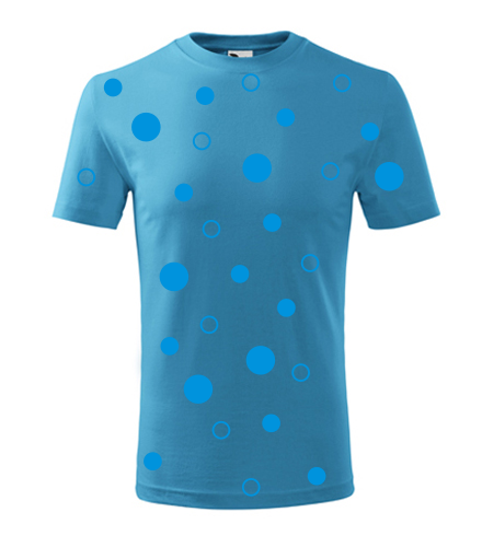 Tyrkysové dětské tričko s modrými kuličkami