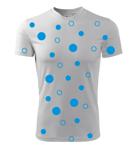 Bílé tričko s modrými kuličkami