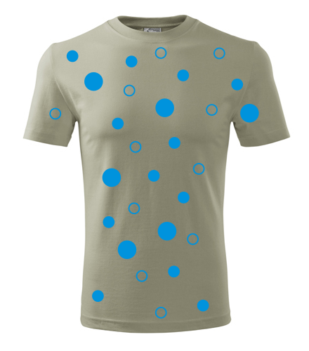 Khaki tričko s modrými kuličkami