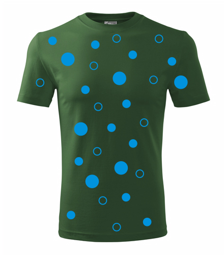 Lahvově zelené tričko s modrými kuličkami