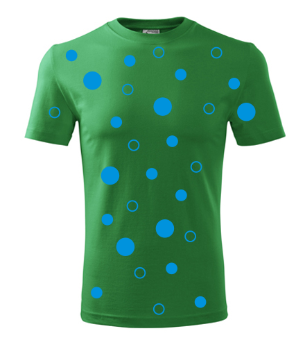 Zelené tričko s modrými kuličkami