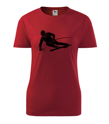 Červené dámské tričko lyžař