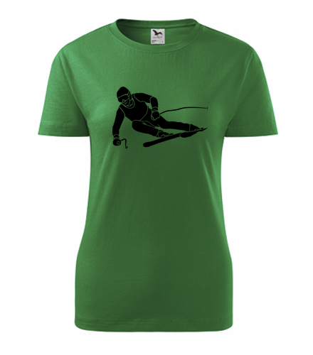 Zelené dámské tričko lyžař