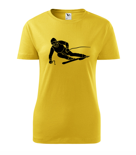 Žluté dámské tričko lyžař