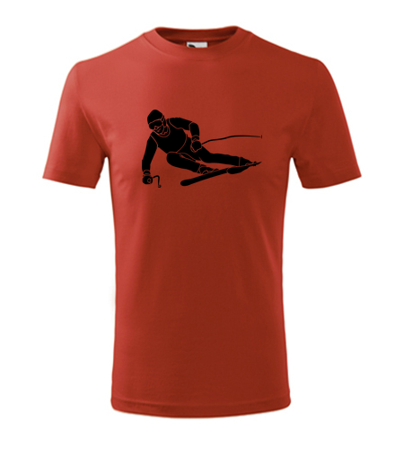 Červené dětské tričko lyžař