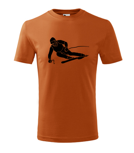 Oranžové dětské tričko lyžař