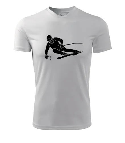 Bílé tričko lyžař