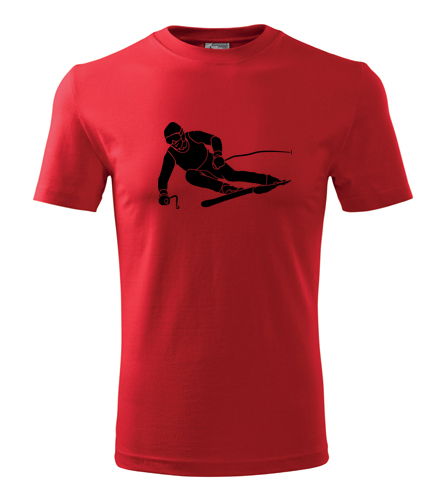 Červené tričko lyžař