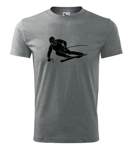Šedé tričko lyžař