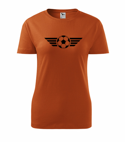 Oranžové dámské tričko s fotbalovým míčem 2