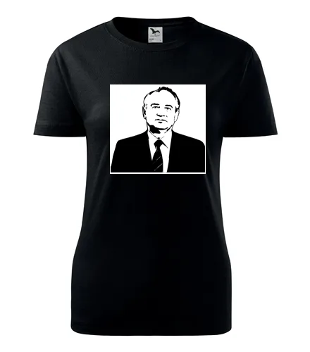 Černé dámské tričko Michail Gorbačov
