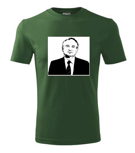 Lahvově zelené tričko Michail Gorbačov