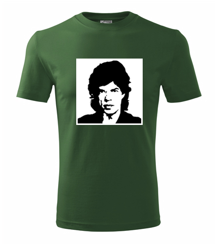 Lahvově zelené tričko Mick Jagger
