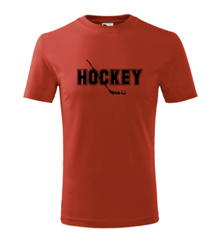 Červené dětské tričko s nápisem Hockey