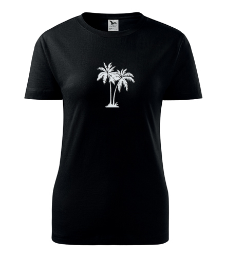 Černé dámské tričko s palmou