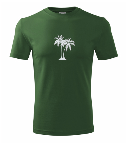 Lahvově zelené tričko s palmou