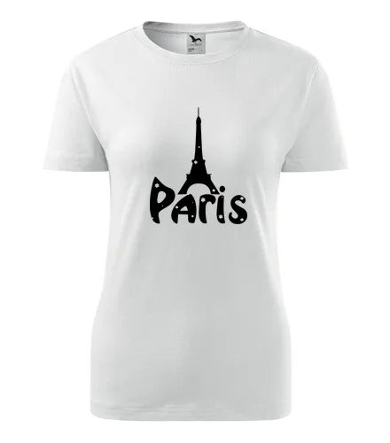Bílé dámské tričko Paříž