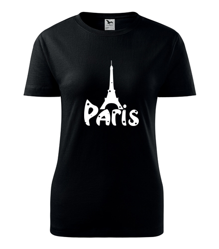Černé dámské tričko Paříž