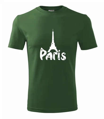 Lahvově zelené tričko Paříž