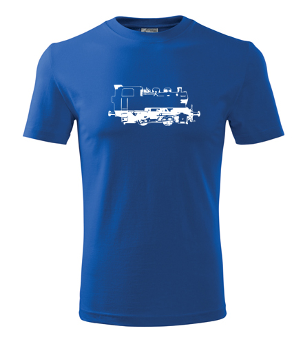 Modré tričko s obrázkem parní lokomotivy 213