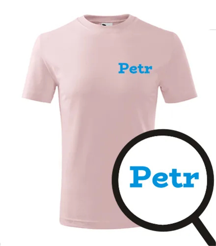 trička s potiskem Růžové dětské tričko Petr 