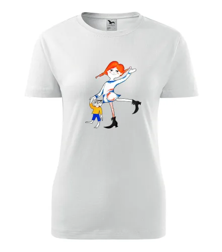 Bílé dámské tričko Pipi Dlouhá Punčocha