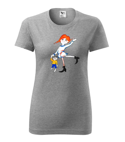 Šedé dámské tričko Pipi Dlouhá Punčocha