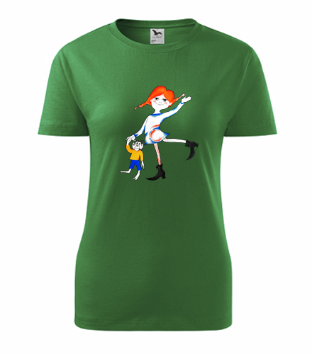 Zelené dámské tričko Pipi Dlouhá Punčocha
