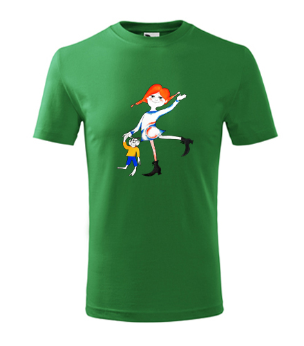 Zelené dětské tričko Pipi Dlouhá Punčocha