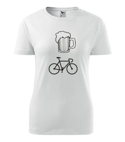 Bílé dámské tričko pivo kolo