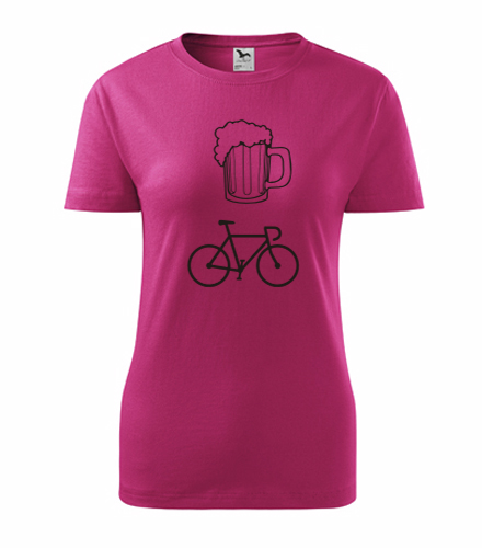 Purpurové dámské tričko pivo kolo