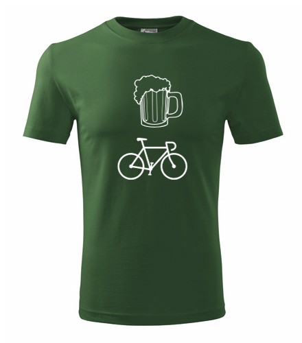 Lahvově zelené tričko pivo kolo