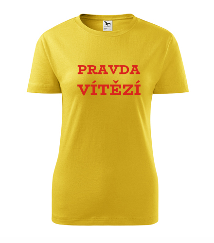 Žluté dámské tričko Pravda vítězí