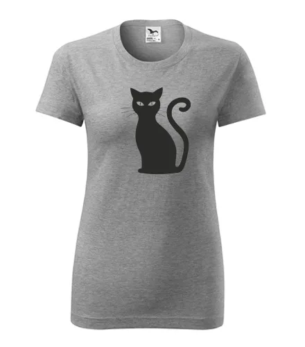 Šedé dámské tričko s kočkou 7