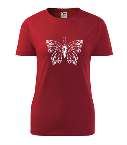 Červené dámské tričko s motýlem