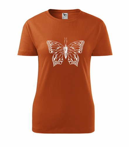 Oranžové dámské tričko s motýlem