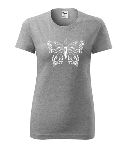 Šedé dámské tričko s motýlem