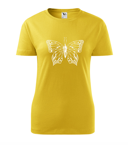 Žluté dámské tričko s motýlem