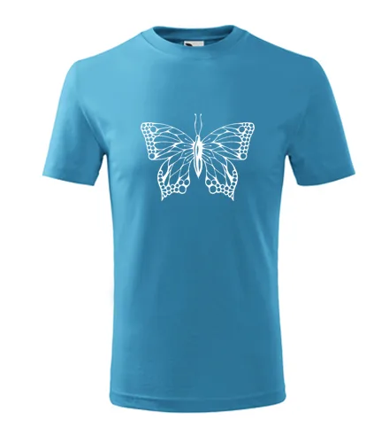 Tyrkysové dětské tričko s motýlem