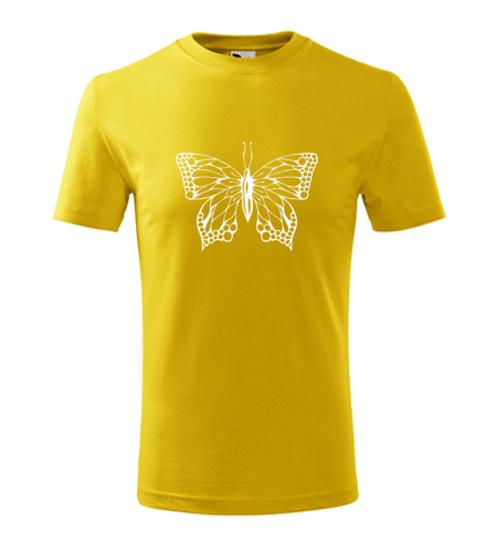 Žluté dětské tričko s motýlem