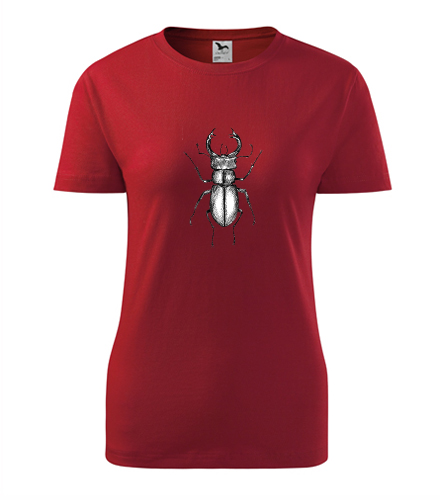 Červené dámské tričko s roháčem