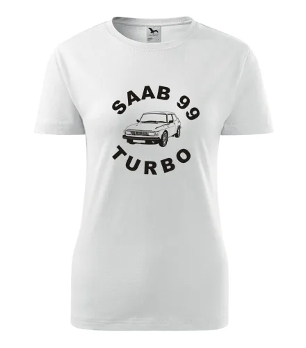 Bílé dámské tričko Saab 99 Turbo