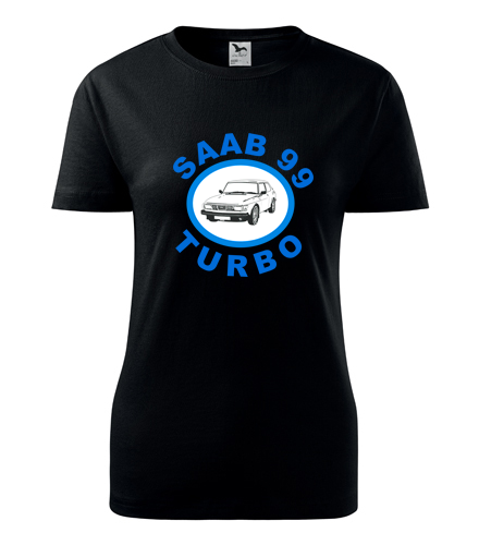 Černé dámské tričko Saab 99 Turbo