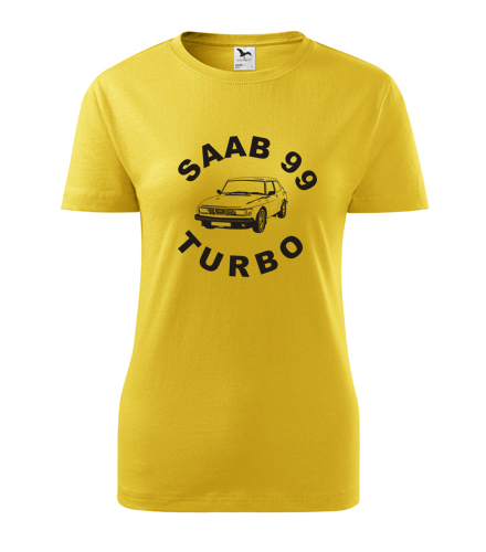 Žluté dámské tričko Saab 99 Turbo